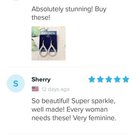 Fashion Jewelry Open Teardrop Pierced Earrings NIP - Picture 4 of 4